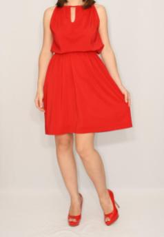 short-red-dress-chiffon-dress-bridesmaid-dress-keyhole-dress