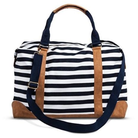 target-navy-white-striped-weekender-bag